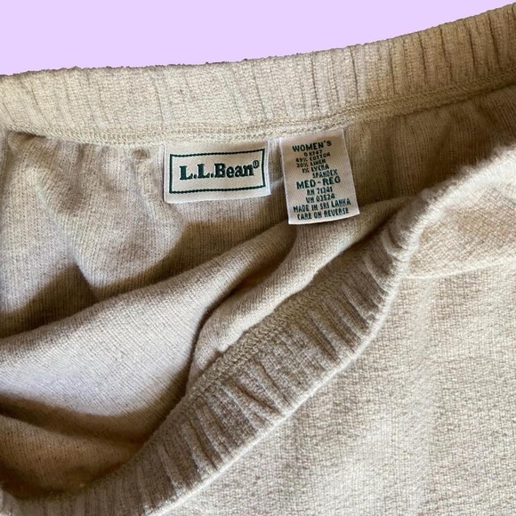 Vintage 90s L.L. Bean cream midi linen skirt with elastic waistband 🔥 - Picture 4 of 4